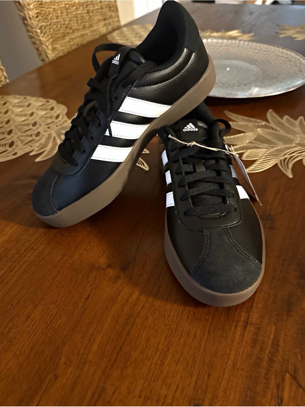 adidas VL Court 3.0 Womens Size 7.5 Black White Gum Sole Sneaker ID8796